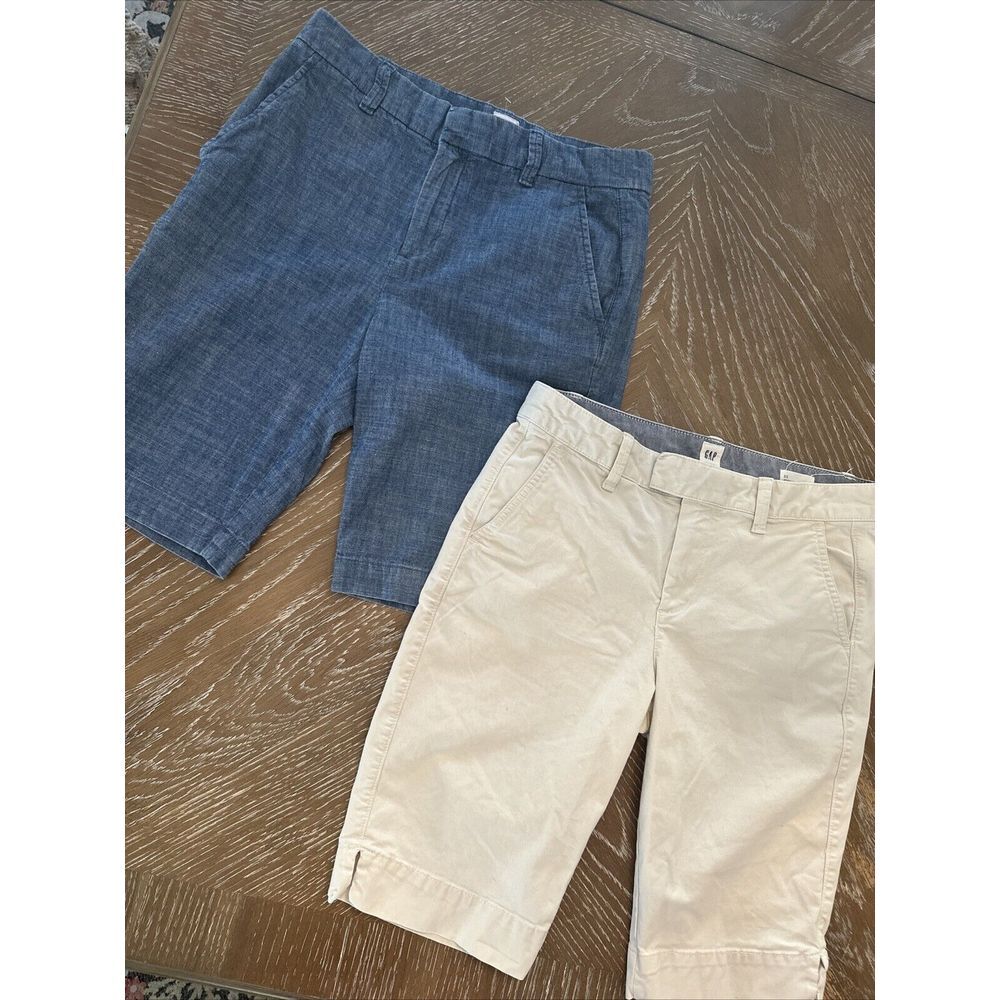 (2 Pair) GAP Size 2 BURMUDA BLUE /TAN Shorts EXCELLENT & FAST SHIP - Picture 2 of 12